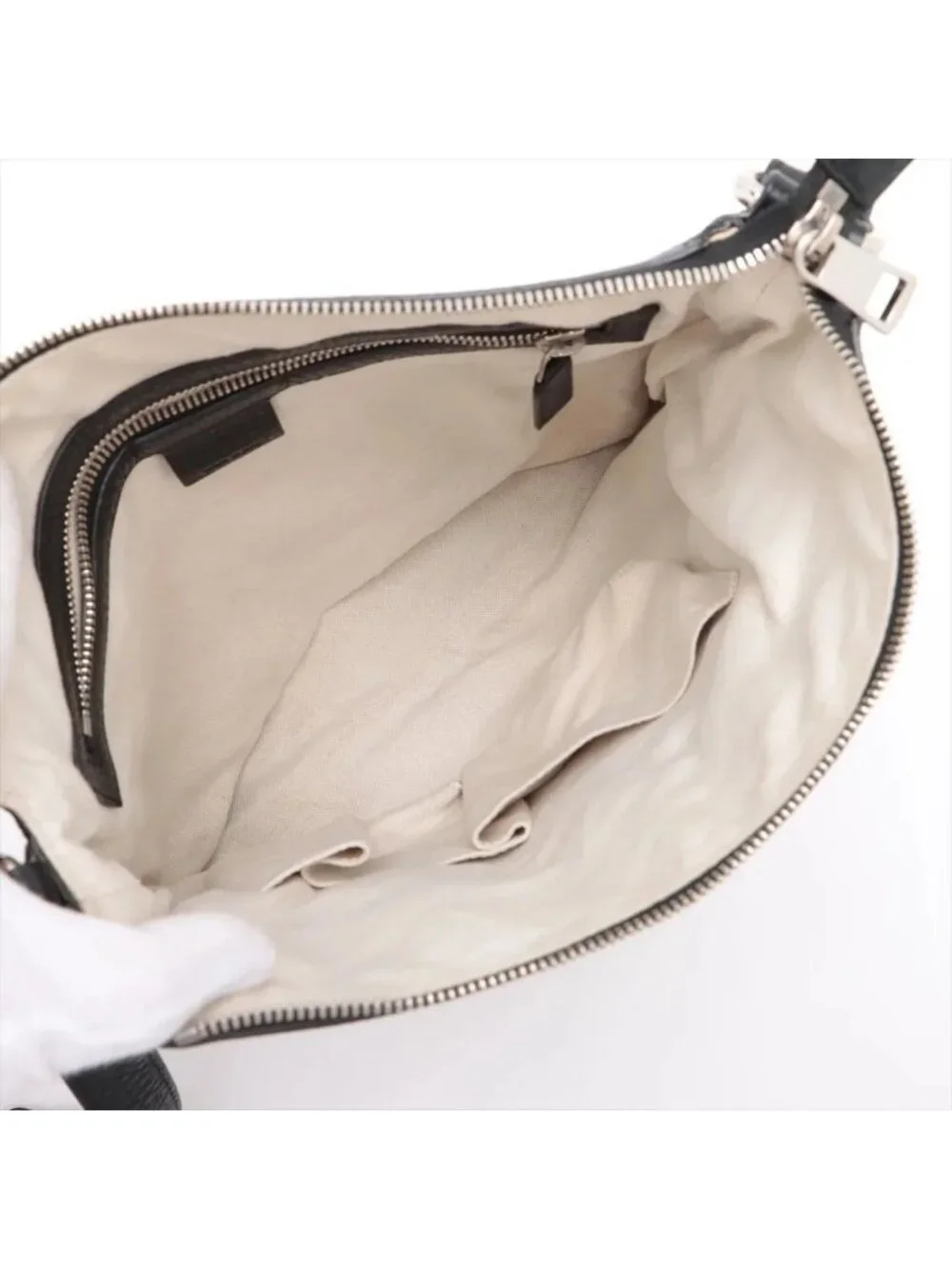 Gucci Interlocking Leather Shoulder Bag Crossbody Messenger Black
